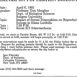 Announcements, 1992-04-06. ...
