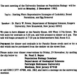 Announcements, 1985-12-02. ...