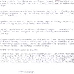 Announcements, 1977-11-07. ...