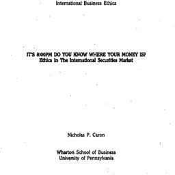 Background paper, Ethics in...