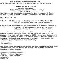 Announcements, 2001-03-15. ...