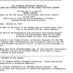 Announcements, 2001-01-18. ...