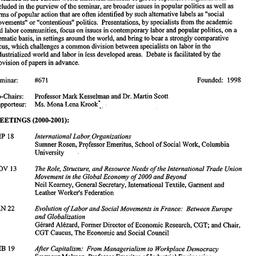 Schedules, Globalization, L...