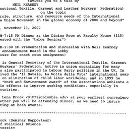 Announcements, 2000-11-02. ...