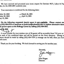 Correspondence, 2001-05-22....