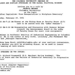 Announcements, 2001-02-06. ...