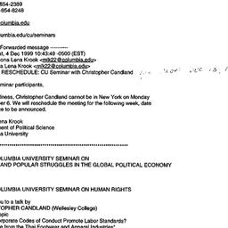 Correspondence, 1999-12-06....