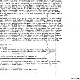 Announcements, 2003-03-03. ...