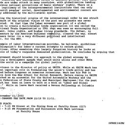 Announcements, 2002-10-30. ...