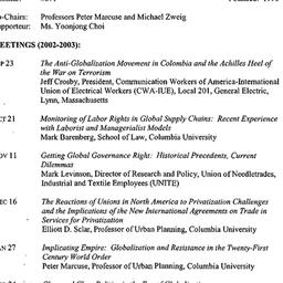 Schedules, Globalization, L...