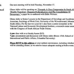 Announcements, 1998-11-17. ...