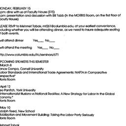 Announcements, 1999-02-15. ...