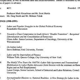 Schedules, Globalization, L...