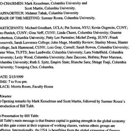 Minutes, 1999-02-15. Global...