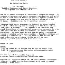 Announcements, 2001-11-06. ...