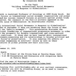 Announcements, 2001-11-13. ...