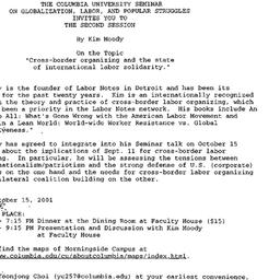 Announcements, 2001-10-09. ...
