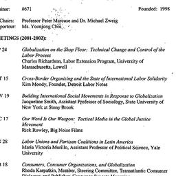 Schedules, Globalization, L...