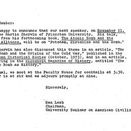 Announcements, 1975-11-04. ...
