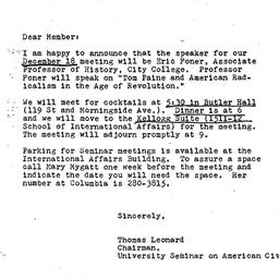 Announcements, 1975-11-27. ...