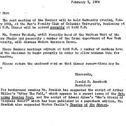Announcements, 1964-02-05. ...