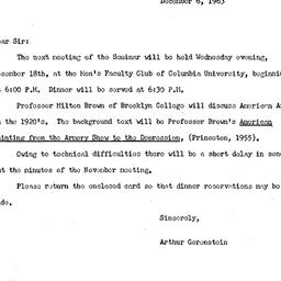 Announcements, 1963-12-06. ...