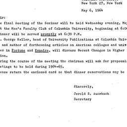 Announcements, 1964-05-06. ...