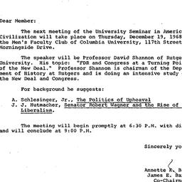 Announcements, 1968-12-05. ...