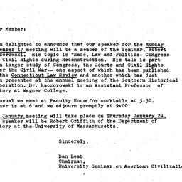 Announcements, 1973-11-12. ...