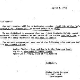 Announcements, 1966-04-06. ...