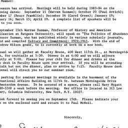 Announcements, 1983-09-03. ...