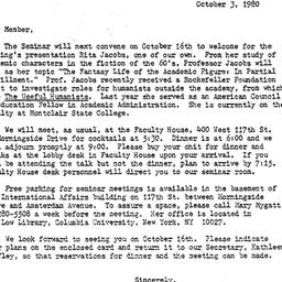 Announcements, 1980-10-03. ...