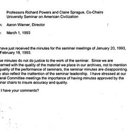 Correspondence, 1993-03-01....