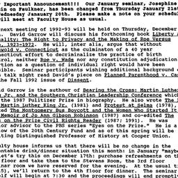 Announcements, 1992-12-01. ...
