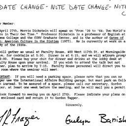 Announcements, 1989-04-07. ...