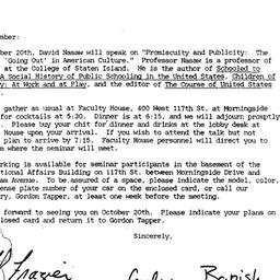 Announcements, 1988-09-30. ...