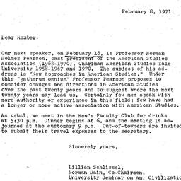 Announcements, 1971-02-08. ...