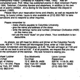 Announcements, 1996-01-10. ...