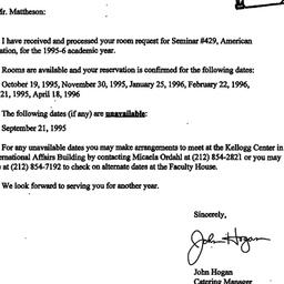 Correspondence, 1996-07-28....
