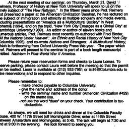 Announcements, 1996-03-06. ...
