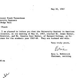 Correspondence, 1967-05-22....