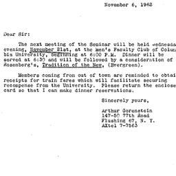 Announcements, 1962-11-06. ...