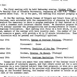 Announcements, 1962-10-06. ...