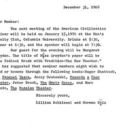 Announcements, 1969-12-31. ...