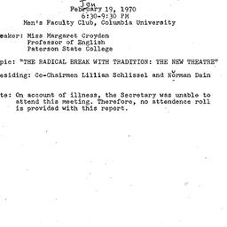 Minutes, 1970-01-19. Americ...