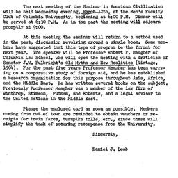 Announcements, 1965-03-05. ...