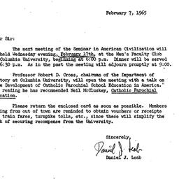 Announcements, 1965-02-07. ...