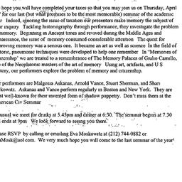 Announcements, 1999-04-15. ...