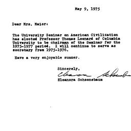 Correspondence, 1975-05-09....