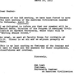 Announcements, 1975-03-20. ...